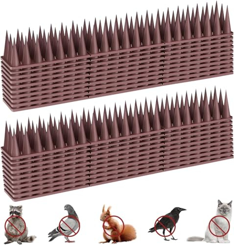 YMYH Pic Anti Pigeon 5.7M, Anti Pigeons pour Balcon Plastique 20 PCS, Brun | Pique Anti Pigeon pour Oiseaux, Chats, Corbeaux, Moineaux - Facile à Installer