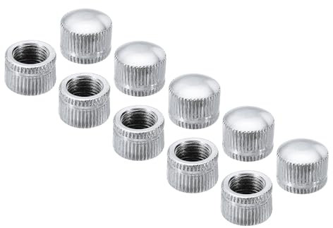 PATIKIL M10x1 Sechskantmutter, 30 Stück Feingewinde Hutmuttern Schraubknopf Kappe Einschraubmutter Abdeckung weibliches Gewinde gerändelt Dekorative Beschläge Leuchten, Silberton