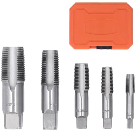 5 Größen NPT-Rohrgewindebohrer-Set Kohlenstoffstahl Handgewindebohrer 3/4 Zoll 1/2 Zoll 3/8 Zoll 1/4 Zoll 1/8 Zoll NPT Gewindebohrer für G