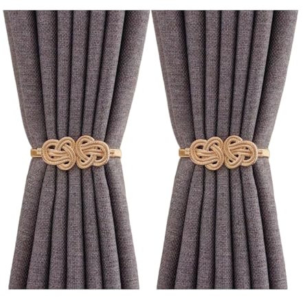 gaozxfdc Tiebacks de Cortina 2 uds, alzapaños de Cortina con Resorte de Metal, Cinta organizadora de Cortinas de 40cm/15,7 Pulgadas Hebillas para Cortinas