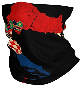 Herren Damen Nackenwärmer Kroatien Karte Umriss Flagge Halstuch Sonnenschutz Haarband Atmungsaktiv Magisches Stirnband Für Motorrad Jagd Camping