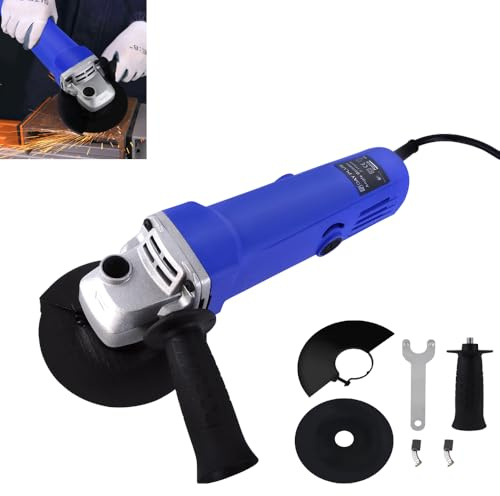 2000W Corded Electric Angle Grinder 115mm Grinding Disc 4 Inch inch Grinder Power Tool with Auxiliary Handle, Wrench and Wheel Disc, 12000 RPM for Sanding Cutting Grinding Polishing