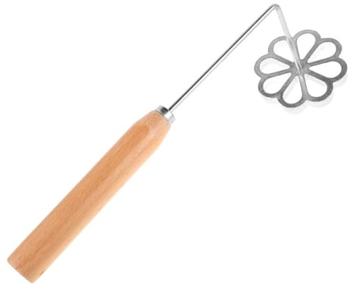 Amosfun Moule à Friture Cuisine Antiadhésif en Alliage D'aluminium Manche en Bois, Diamètre Compact, Moule à Snack Frit pour Timbale Maison, Ustensile De Cuisson Pratique pour Friture Familiale,