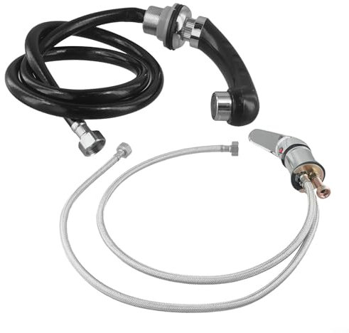 Uwithdanceme Grifo de lavabo para champú de salón con manguera de ducha de mano extendida grifo de peluquería cabezal de pulverización para champú peluquería salón