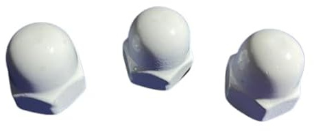 Hutmuttern DIN 1587 Edelstahl Weiß V2A - M5 M6 M8 M10 Weiße Hutmuttern (10, M6)