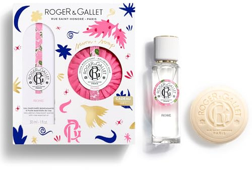 ROGER & GALLET | Rose Gift Set | 1 fl oz Wellbeing Fragrant Water | 3.5 oz Perfumed Soap | Limited Edition