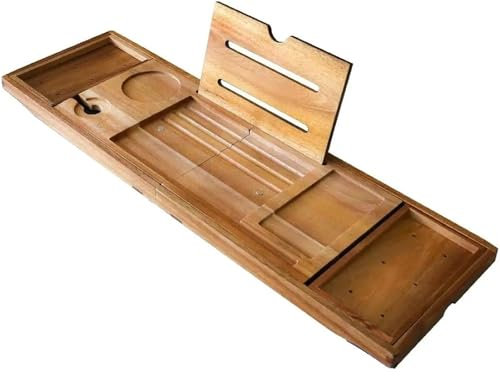 GEUGDKSZP Bandeja De BañEra Bandeja de bañera Plegable, Bandeja de baño Extensible for Soporte de bañera, Bandeja de bañera for baño, Bandeja de bañera para Accesorios BañO