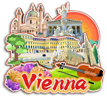 Quwsne Kühlschrank Magnet Wien Österreich Kühlschrank Magnet Stadt Reise Souvenirs Touristische Geschenke 3D Klassische Denkmäler Handgemachte Handwerk Heimdekoration-3817