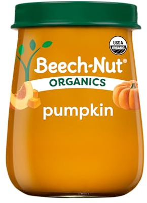 Beech-Nut Organics Stage 1 Organic Baby Food, Pumpkin, 4 oz Jar (10 Pack)