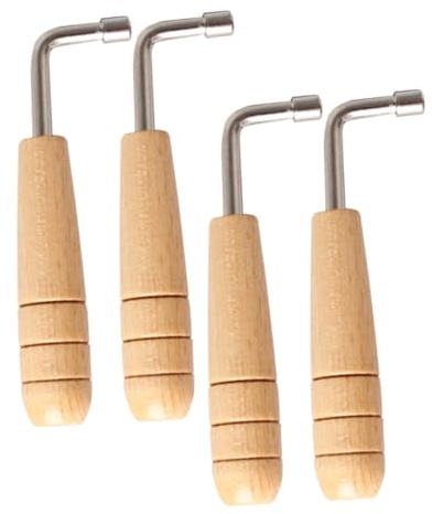 Stimmschlüssel für Leierharfe 4 Stück aus Edelstahl und Holz | Präzise Einstellung für Saiteninstrumente, Tragbares Profi Design, Geeignet für Anfänger und Spieler