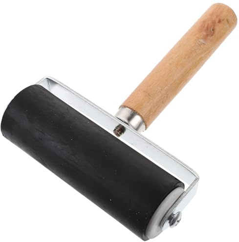 SAFIGLE Rullo in Gomma per Stampa e Incisione Strumento Duraturo per Progetti di Pittura e Telaio in Metallo Robusto con Impugnatura Ergonomica per Inchiostro e Colla Facile da Usare