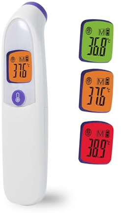 XLIKE Digitales Medizinisches Fieberthermometer, Kontaktloses Stirn- und Ohr-Thermometer mit Infrarottechnik für Baby und Erwachsene, mit Fieberalarm & Sofortiger Messung