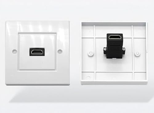 Verazquy HDMI Wall Plate Single Port HDMI 2.0 4K High-Speed Wall Plate Panel Socket Plug Jack Outlet Decorative Faceplate Flush Mount Audio Video Outlet Socket for Home Theater Office Hotel White