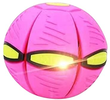 Pelota Saltarina Niños Gracioso Metaball Mágico, Platillo Volador Magic Metaball con 6 Luces, Children's Bouncing Ball para Interacción Entre Padres E Hijos (A01-Rosa(Versión con Seis Luces))