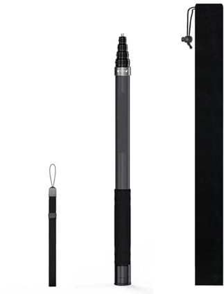 Selfie Stick Tripod, Perche à Selfie Invisible en Fiber de Carbone, rallonge de 3m, Monopode réglable, Compatible avec Insta360 X5/X4 Gopro Hero
