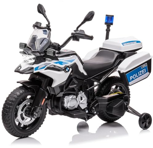 ZoomBuggy Lizenziertes BMW Police Kinder Elektromotorrad 12V 7AH mit Eva Reifen LED Licht Für Jungen und Mädchen 2-5 Jahre