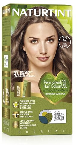 Naturtint Coloration capillaire naturelle permanente - Ingrédients végétaux actifs - 100% couvrant - Couleur I-7,7 Ch tain Teide