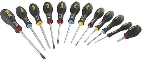 Stanley 0-65-426 - Juego 12 destornilladores FatMax, puntas plana, Pozidrivee y Phillips