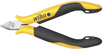Wiha Seitenschneider Professional ESD schmaler, spitzer Kopf ohne Wate (33521) 115 mm für empfindliche elektronische Bauteile, Schutz von Komponenten durch elektrostatisch