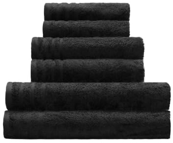 Kleine Wolke Frottier Handtuch ROYAL Schwarz 50x100 cm | OEKO-TEX, 500 g/qm, vegan ohne tierische Bestandteile hergestellt, mit Aufhängeschlaufe, bei 60° C waschbar, 100% Baumwolle