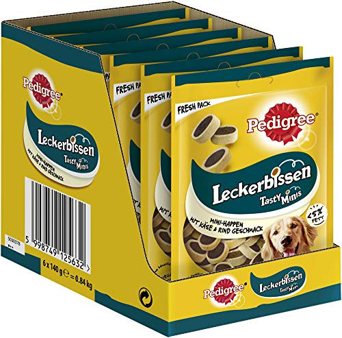 Pedigree Leckerbissen Mini-Happen Hundesnacks, 6er Pack (6 x 140 g)