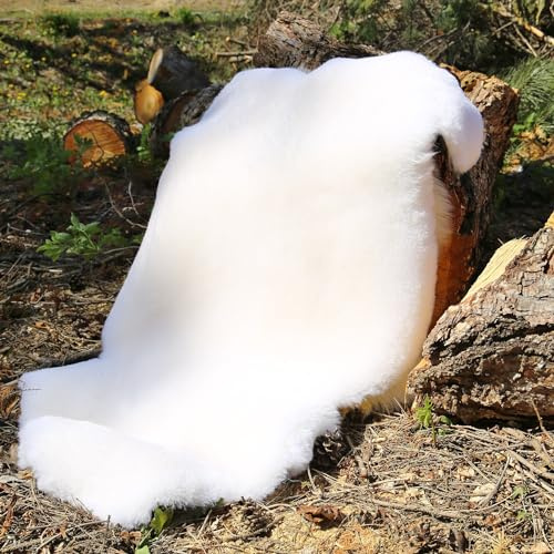 Agnello bianco 100 - 110 cm di lunghezza corta e pelle