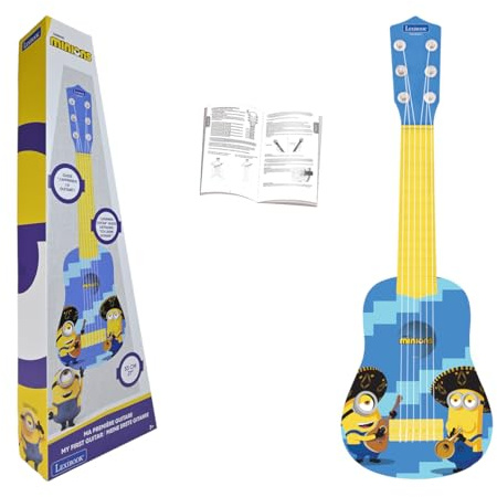 Lexibook, Minions, Meine erste Gitarre, blau/gelb, K200DES | 53-cm-Gitarre, 6 Nylonsaiten, Lernanleitung inklusive, blau/gelb