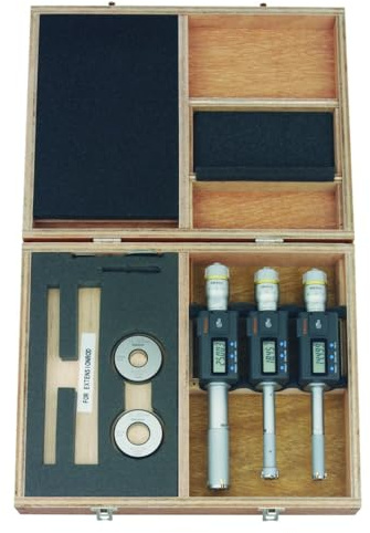 Mitutoyo 468-982 Set Digital Holtest ABS HTD-25RFST, 12-25 mm | 0,001 mm, set 3 pezzi, lega Ti, uscita dati, autocentrante, IP65
