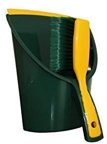 Besen - Schrubber - Bürsten krallen-kehrgarnitur vert kunststoff-schaufel et balayette (2 pièces Set)