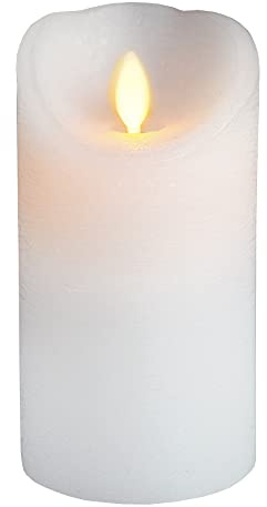 Star LED-Wachskerze Twinkle Flame mit beweglicher Flamme, batterie betrieben Sichtkarton, 15 x 8 cm, weiß 068-73