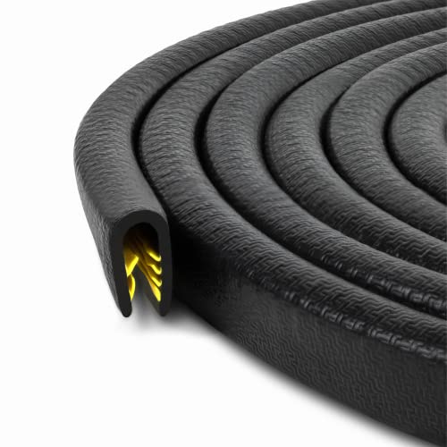 M M Seals - Edge Trim Black Fits 1/5 Inch (4.9mm), Leg 0.65 Inch (16.6mm), Length 33 Feet (10Meter) - Protective Edging Strip for Car Door Seal & Boat
