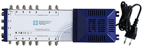 Wisi FLEXSWITCH Multischalter DRS 0512 – 5-in-12 Stand alone Multiswitch mit Quad LNB Unterstützung für 12 Teilnehmer – Für DVB-T/T2, DVB-S/S2, DAB & UKW, silber