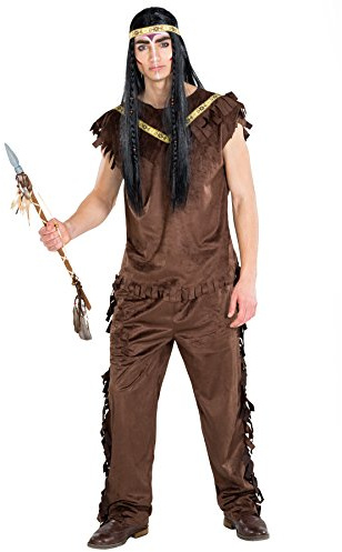 dressforfun Herrenkostüm Indianer Cherokee | Kostüm + Haarband | Cowboy Häuptling Verkleidung