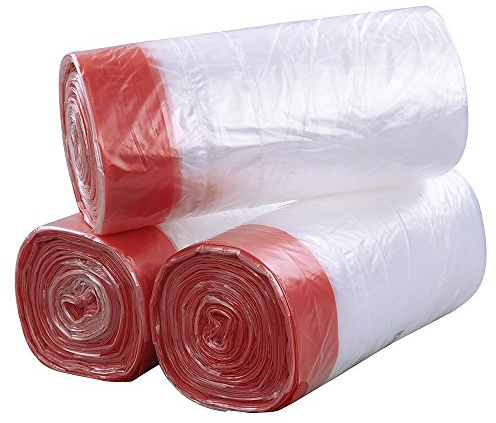 Fosly 20L Bin Bags, Transparent Bin Bags, 108 Bags