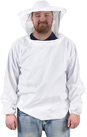 VIVO Professional White XXL Beekeeping Suit, Jacket, Pull Over, Smock with Veil BEE-V105XL2