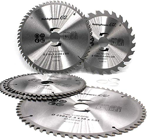 Kreissägeblatt Sägeblatt 254x30 mm 60 Zähne Ideal für Holz, Buche, Kantholz, Profilholz, Profilbretter, Kunststoff kompatibel mit Bosch, Metabo, Einhell, Güde Säge Kapp, Tischkreissäge Handkreissäge