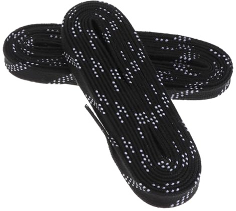 IMIKEYA Lacets de hockey professionnels de 243,8 cm noirs cirés pour patins à roulettes, bottes, patins artistiques et chaussures ordinaires, Noir , 96 inch