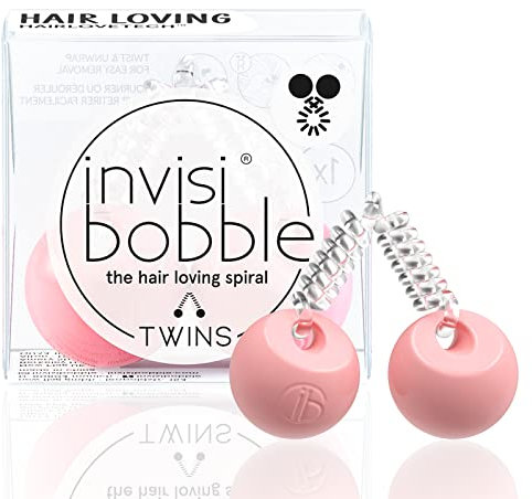 invisibobble TWINS Haargummi Prima Ballerina I Haarschmuck Rosa für Mädchen, Damen I Haarasseccoires starker Halt und haarschonend I das Original, designed im Herzen Münchens