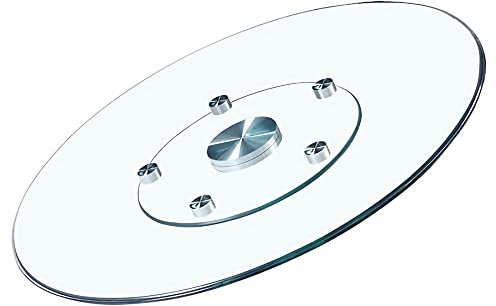 MIZP Plateau Tournant Lazy Susan Plateau de Service Rotatif à 360 DegréS, Plateau de Fromages, Pour Banquet de FêTes de Famille/Transparent / 110cm