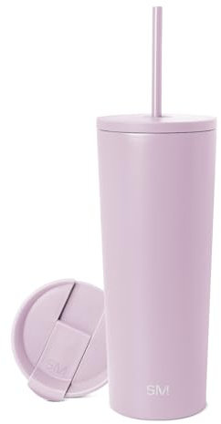 Simple Modern Tazza Termica da Viaggio con Cannuccia e Coperchio | Bicchiere Termico in Acciaio inossidabile Isolato | Regali per Donne | Classic | 710ml | Lavender Mist