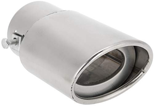 Auto Auspuff Endrohr, Edelstahl Endschalldämpfer Carbon Fiber Glossy Gerade Gebogenes Rund Auspuffrohr Hinten Spitze Schwanz Hals Schalldämpfer Universell Rohrdurchmesser 38 bis 58 mm Silberglänzend