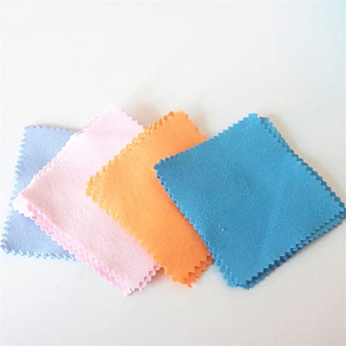 100 paños de limpieza de joyas para relojes de plata de ley y platino, no tóxico, removedor de deslustre, mantiene las joyas limpias y brillantes (color al azar, 3.15 x 3.15 pulgadas)