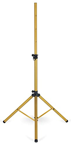 Pronomic SPS-1S GD Boxenstativ Stahl - Goldener Boxenständer mit Stabiler extra breiter Dreibein-Konstruktion - Höhe 120-193 cm - Stativ auch als Dartstativ oder Fotostativ verwendbar