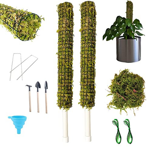 Abonda Monstera Moss Pole, set impilabile di bastoncini di muschio autoirriganti per piante da interno, supporto per piante Monstera per fornire un ambiente di arrampicata eccellente per le piante