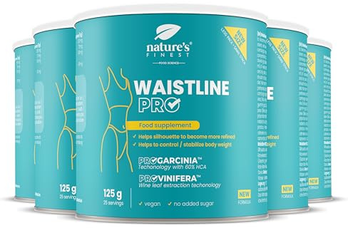 Nature's Finest Waistline PRO, Strandfigur Effektiv Abnehmen und Stoffwechsel Komplex für Frauen, Garcinia Cambogia Abnehmen, Fettverbrenner Vegan