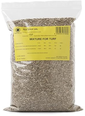 R&R SHOP – Grass Seeds for Resistant Lawn, ryegrass, Rapid Growth and walkable, Suitable for All Types of Terrain (900gr - 35mq)