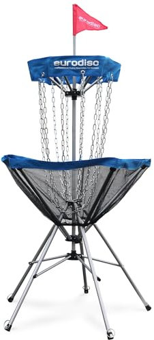 eurodisc 1Click! Profi Discgolfkorb, leicht zu tragen, mit einem Handgriff aufgebaut, Familientrendsport Discgolf (BLAU)