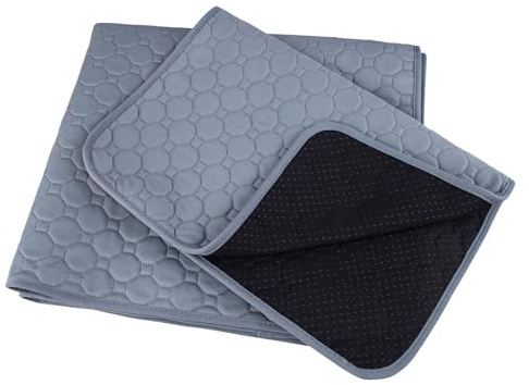 igadgitz home U7262 Wiederverwendbare PIPI Matte Hund, Welpenunterlagen Waschbar, Hygieneunterlage Hund Haustier, Welpen Trainingsunterlagen (2er-Pack) - Grau - 90 x 80cm