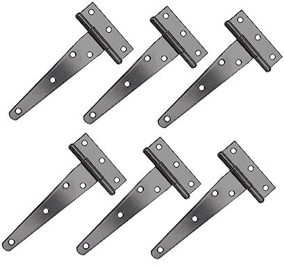 Gadpiparty 6 Stück 5 Zoll T-förmige Verzinkte Türscharniere Aus Eisen Rostbeständig Geräuschlos 6 Schraubenlöcher Für Tore Und Holztüren
