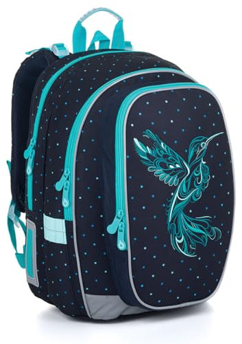 TOPGAL MIRA – Schulrucksack für Mädchen ab 3. Klasse, ergonomisch & leicht, wasserabweisend, mit reflektierenden Elementen, 25 L Schulranzen mit Brustgurt & Rückenpolsterung (Kolibri)